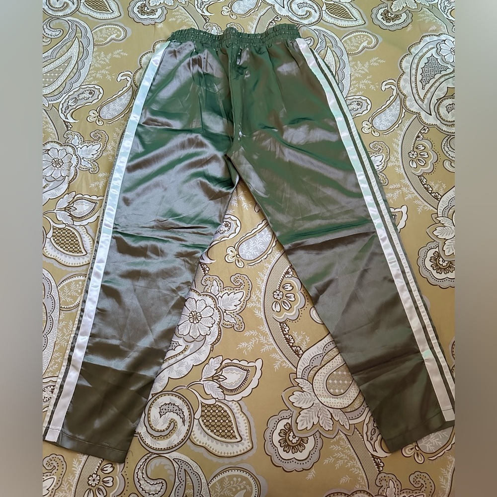 Stylish Olive Green Satin Track Pants